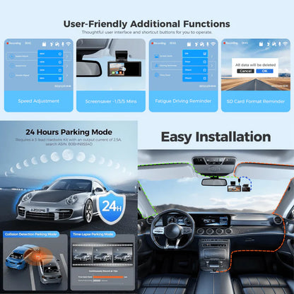 AZDOME M580 5K Dash Cam with GPS & WiFi - كاميرا سيارة أزدوم أمامية وخلفية بدقة 5K