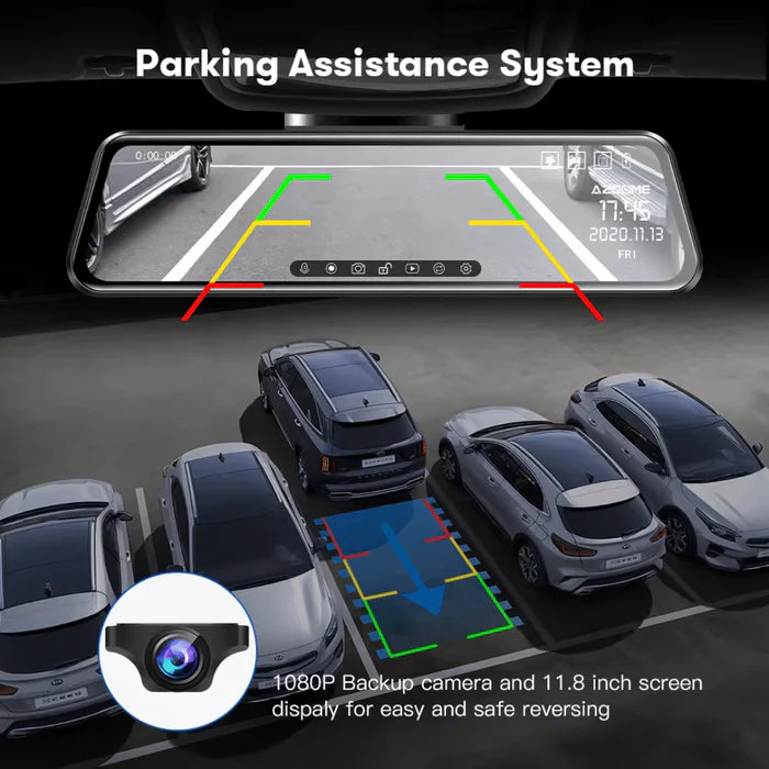 Azdome 4K+2.5K DashCam Mirror PG17 MAX – مرآة داش كام ذكية