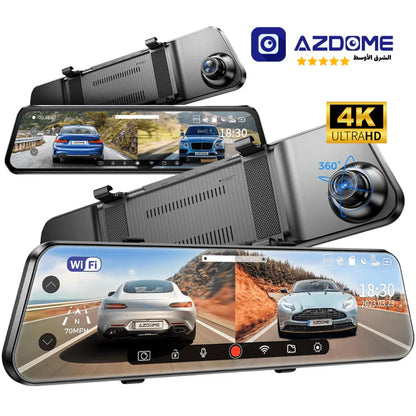 Azdome 4K+2.5K DashCam Mirror PG17 MAX – مرآة داش كام ذكية