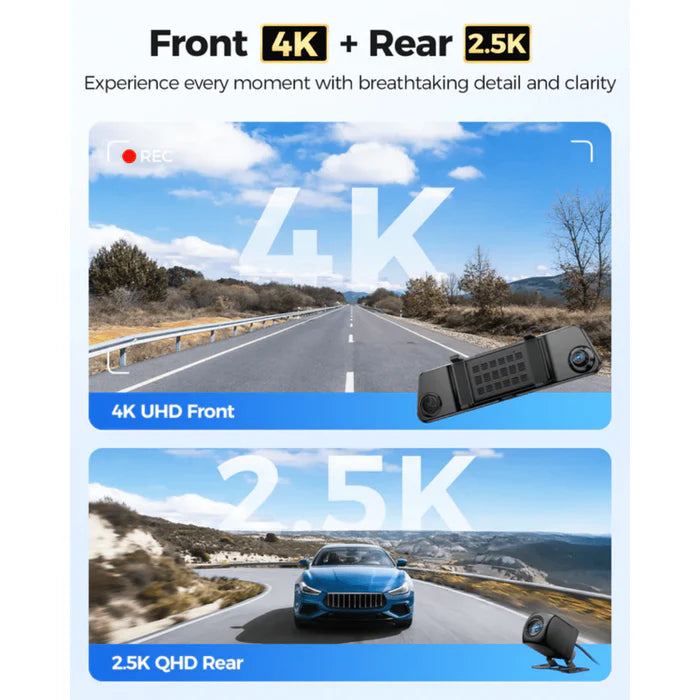 Azdome 4K+2.5K DashCam Mirror PG17 MAX – مرآة داش كام ذكية