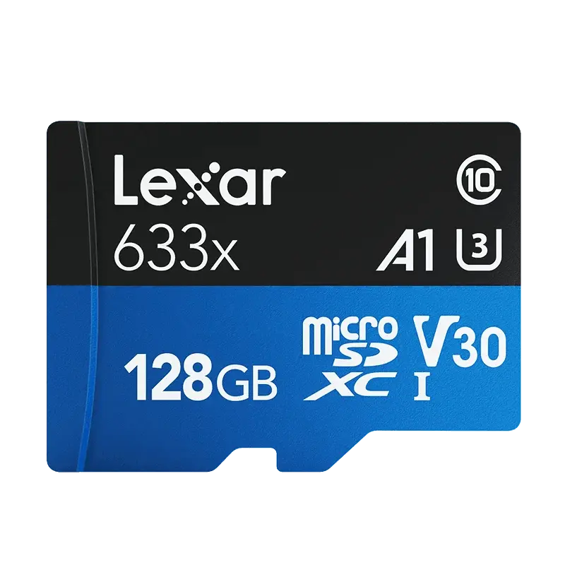 بطاقة ذاكرة Lexar microSDXC 128GB – أداء عالي، سرعة 633x، فئة A1، V30، U3